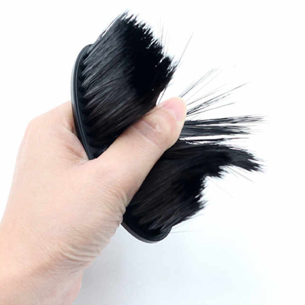 Espanador De Cabelo Barbeiro Cabeleireiro Preto Cabo Mk Beleza